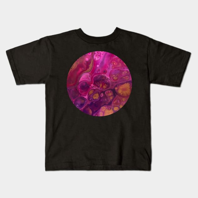 Pink Passion / Acrylic Pouring Kids T-Shirt by nathalieaynie